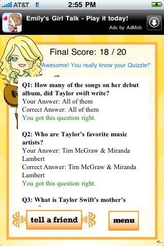 Taylor Swift Quizzle — скриншот 4