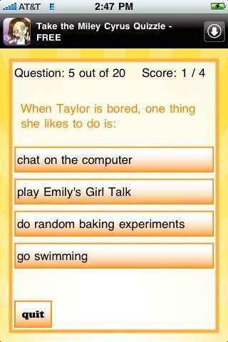 Taylor Swift Quizzle — скриншот 1