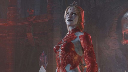 Модель предстала в образе Орин Красной из игры Baldurs Gate 3