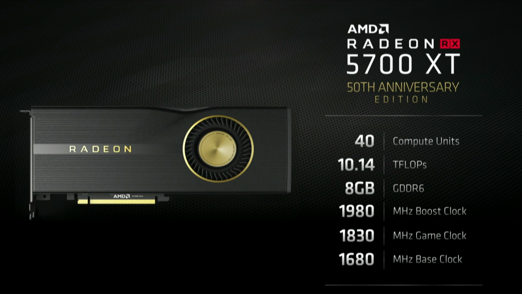 Представили AMD Radeon RX 5700 XT 50th Anniversary Edition: красивая, золотистая и разогнанная — фото 2