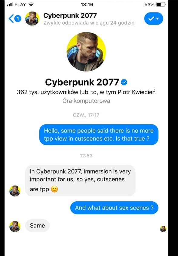 Все катсцены Cyberpunk 2077 будут от первого лица. Даже секс. Обновлено: почти все — фото 1