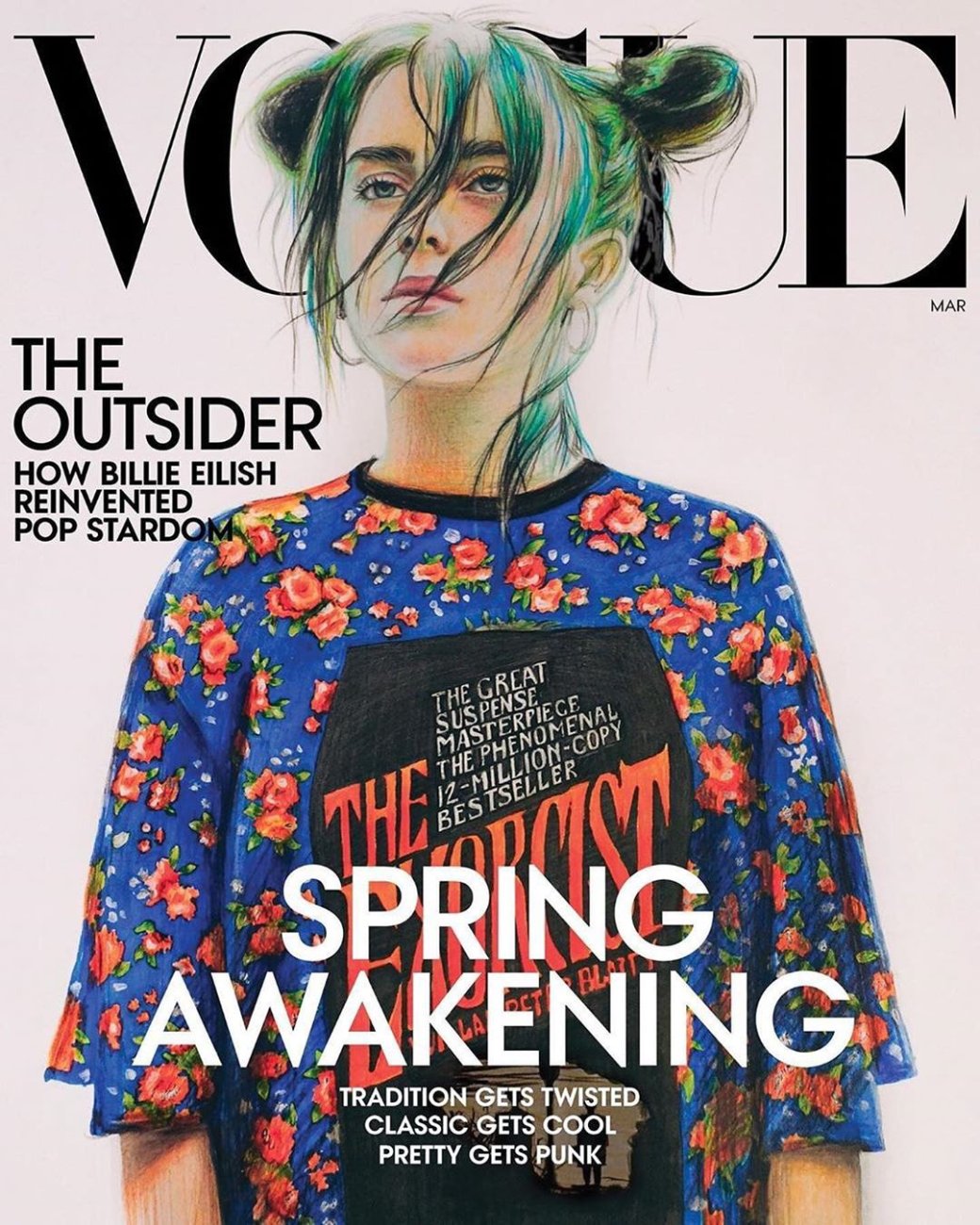 Российская школьница нарисовала Билли Айлиш для американского журнала Vogue — фото 1