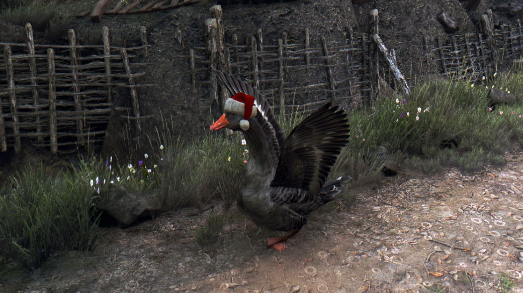 Галерея Новый мод для The Witcher 3: Wild Hunt одевает гусей в праздничные колпачки - 3 фото