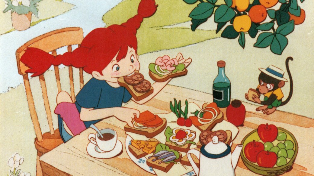 Приятного аппетита, Пеппи, кушай, пока можешь
Источник: книга The Phantom Pippi Longstocking