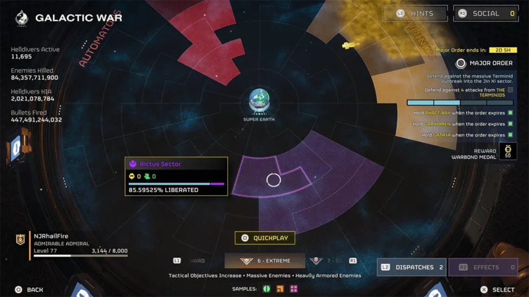 На Галактической карте войны в Helldivers 2 появились и почти сразу исчезли Иллюминаты — фото 1