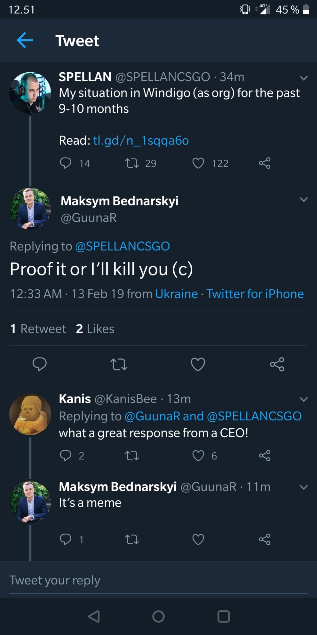 Галерея Игрок в CS:GO пожаловался, что не получал зарплату 9 месяцев — менеджер пообещал его убить - 1 фото