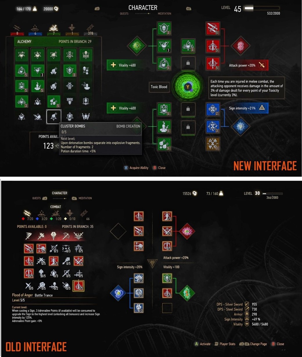 Галерея Интерфейс The Witcher 3 ждут больше изменения в новом патче - 5 фото