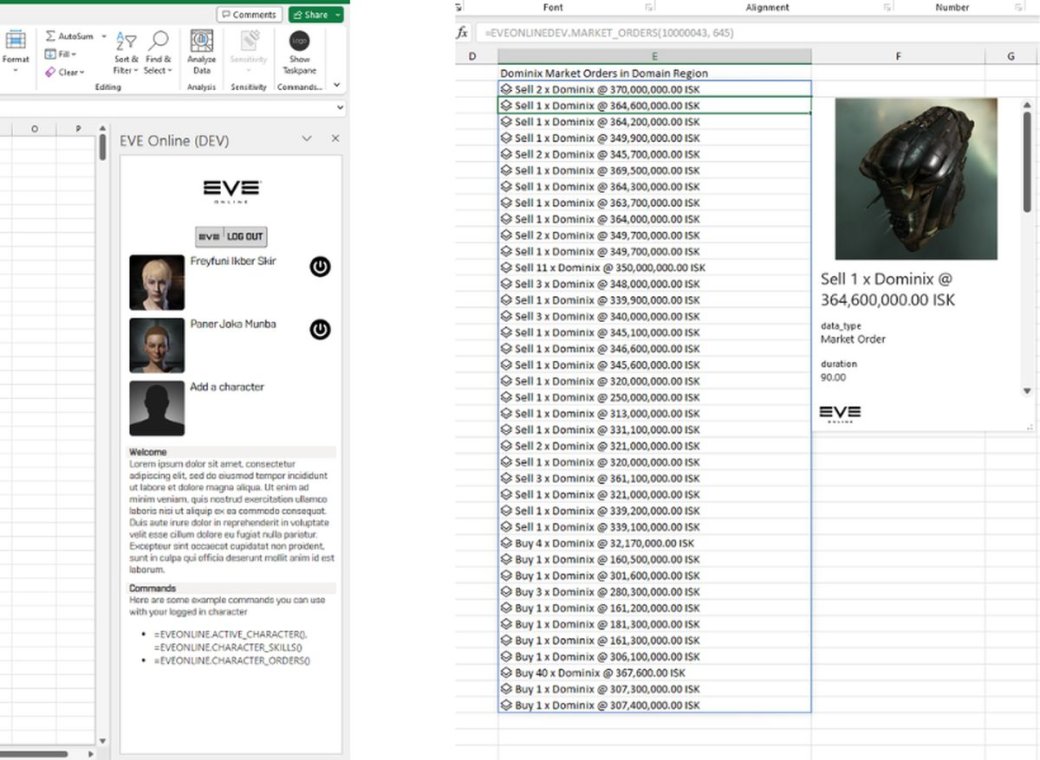 Создатели EVE Online сообщили о бета-тесте интеграции Microsoft Excel в игру — фото 1
