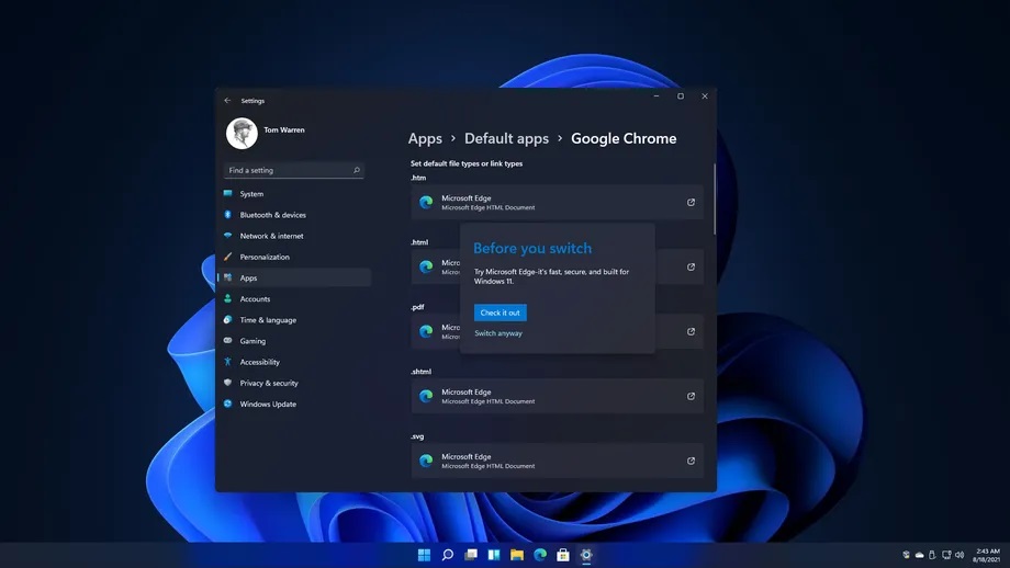 Microsoft усложнила переключение браузеров по умолчанию в Windows 11 — фото 1