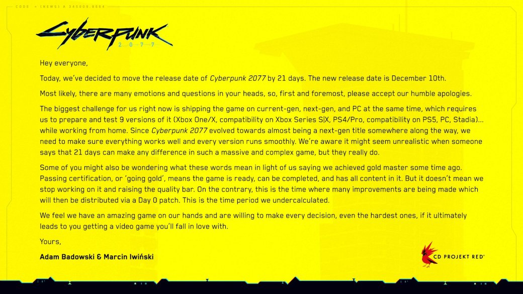 Cyberpunk 2077 снова перенесли — игра выйдет в декабре — фото 1