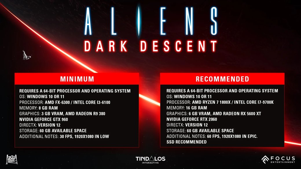 Focus Entertainment объявила системные требования Aliens Dark Descent — фото 1
