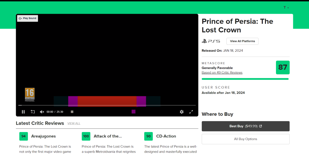 Галерея Критики очень высоко оценили Prince of Persia: The Lost Crown - 2 фото