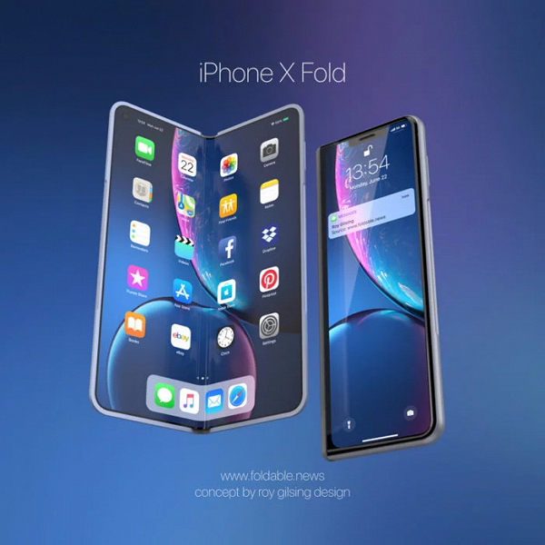 Галерея В Сети появились рендеры складного смартфона iPhone X Fold - 3 фото