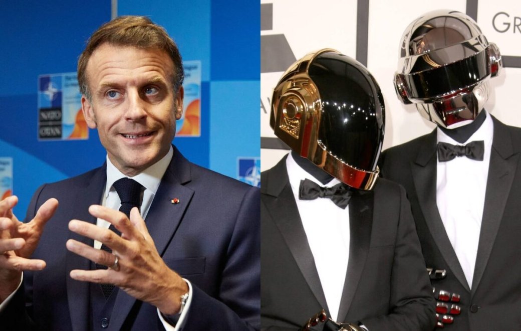Эммануэль Макрон и Daft Punk Фото: Pierre Crom/Jeff Vespa/Getty