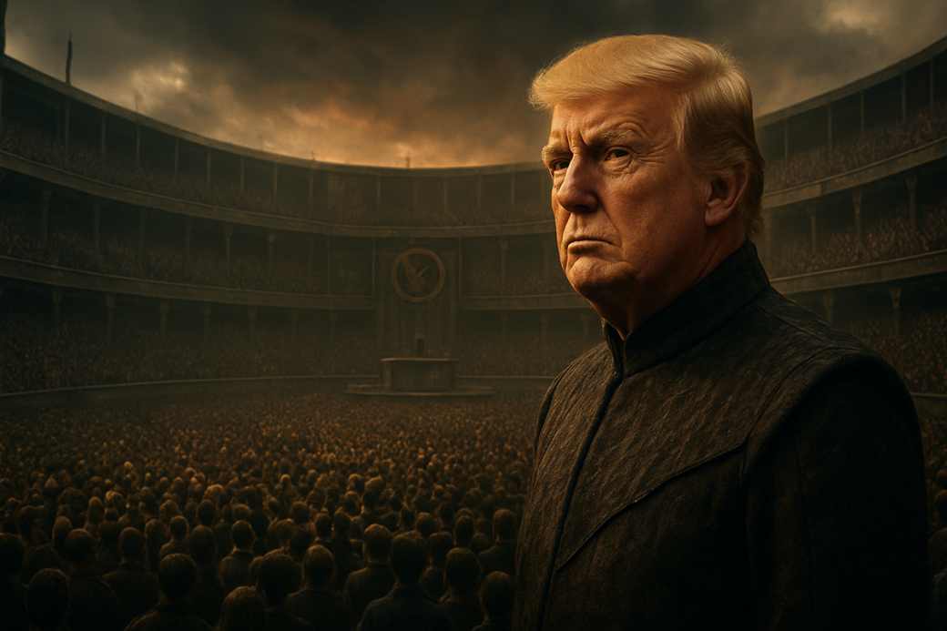 ИИ-изображение Дональда Трампа в стиле «Голодных игр»