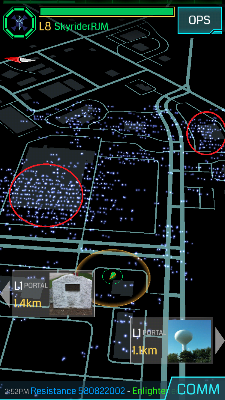 Так выглядят скопления энергии в Ingress