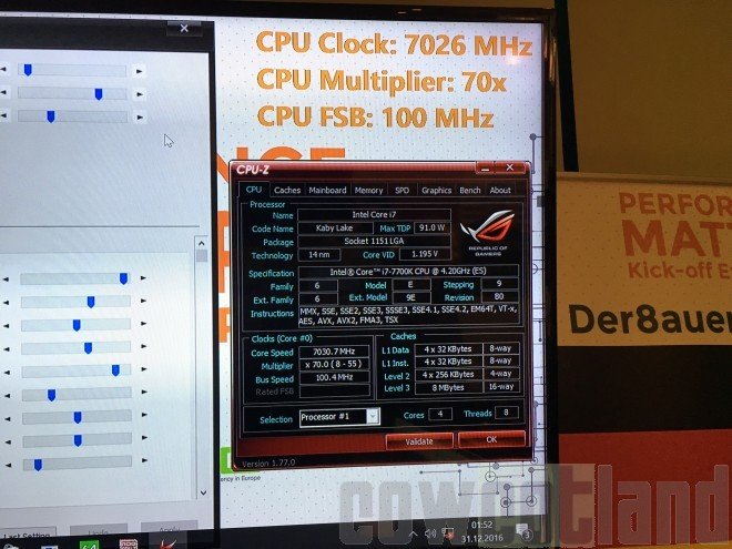 Intel Core i7 Kaby Lake разогнали до 7 ГГц — фото 1