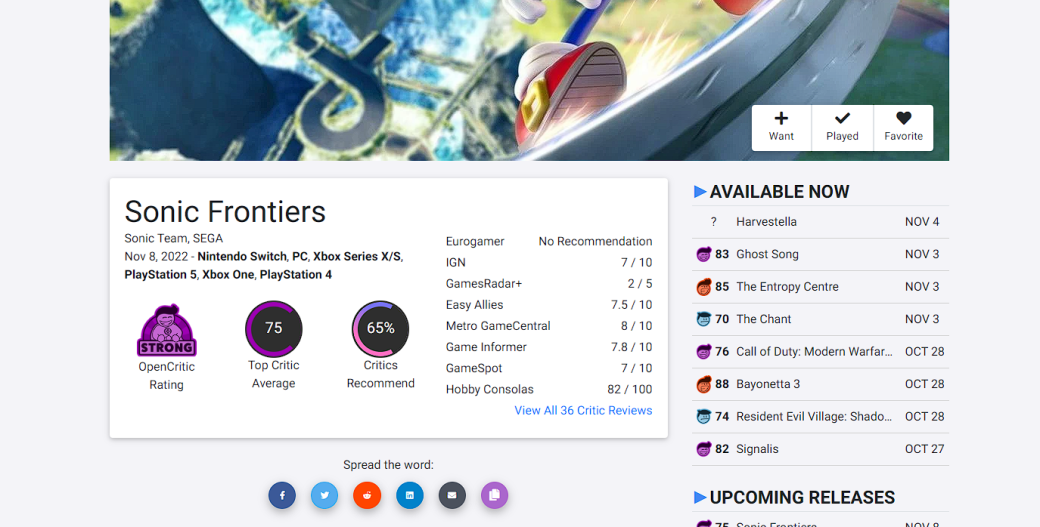 Критики сдержанно хвалят Sonic Frontiers — изображение 2
