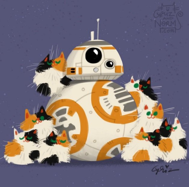 Галерея Художники Disney изобразили героев Star Wars и их котиков - 5 фото
