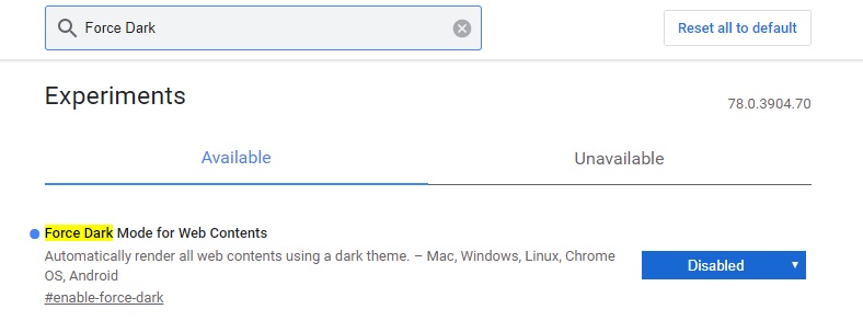 Галерея Включаем темный режим для всех сайтов на Google Chrome 78 - 2 фото