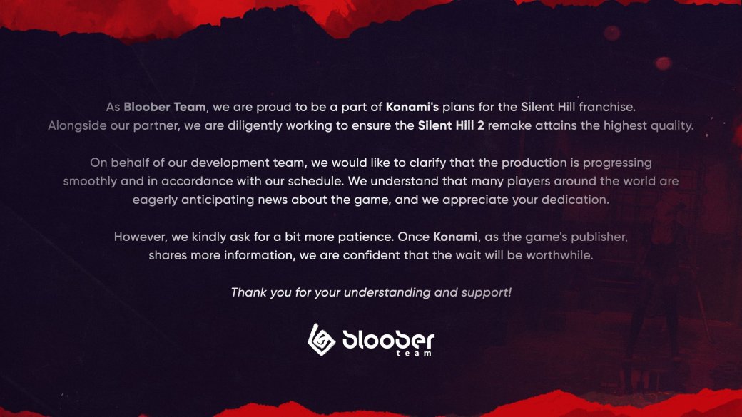 Bloober Team попросила у фанатов Silent Hill 2 «запастись терпением» — фото 1