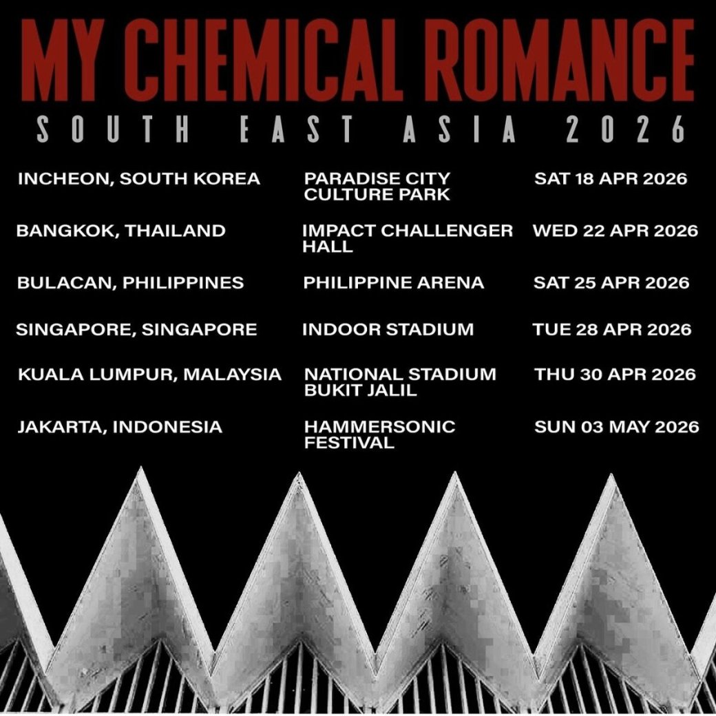 My Chemical Romance возвращаются в Азию с туром 2026 года — впервые за 10 лет — фото 1