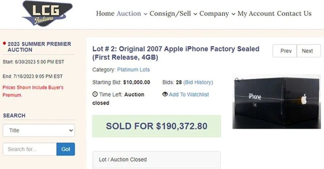 Редкую модель оригинального iPhone продали за 17 млн рублей — фото 1