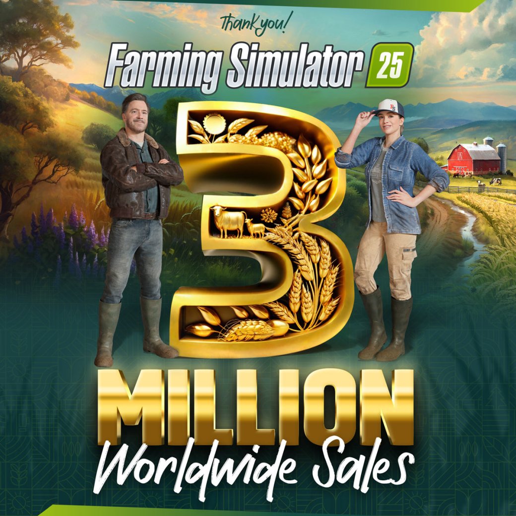 Тираж Farming Simulator 25 перевалил за 3 миллиона копий спустя три месяца после релиза — фото 1