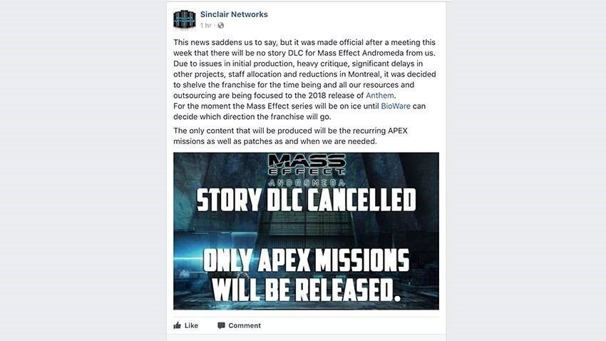 BioWare отрицает отмену сюжетных DLC для ME: Andromeda [обновлено] — фото 2