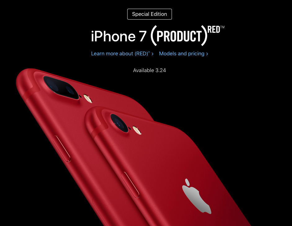 Apple выпустила iPhone 7 и 7 Plus в красном цвете — фото 1