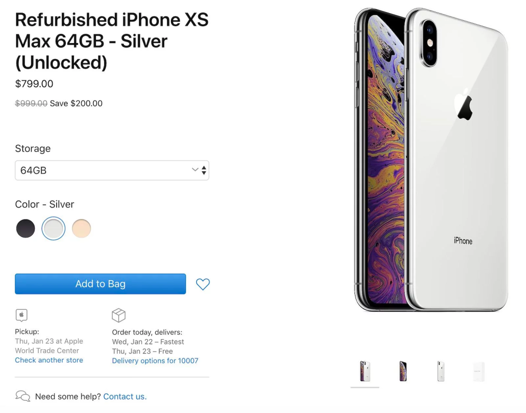 Apple представила восстановленные iPhone XS и iPhone XS Max. Цена в среднем ниже на $300 — фото 1