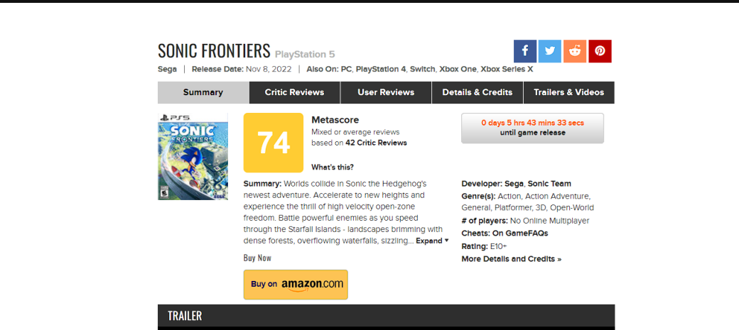 Галерея Критики сдержанно хвалят Sonic Frontiers - 2 фото