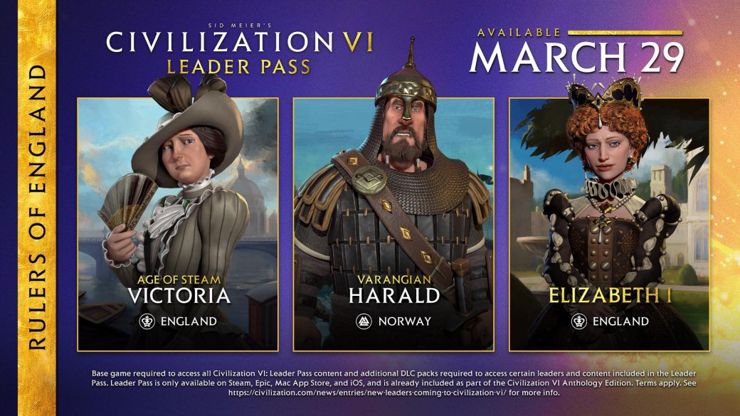Авторы Sid Meierʼs Civilization 6 показали лидеров нового дополнения — фото 1