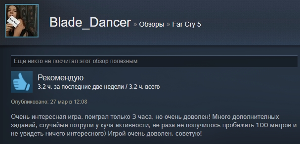 «Заслуживает своих денег»: отзывы пользователей Steam о Far Cry 5 — фото 19