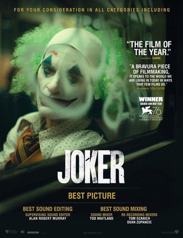 Галерея Появились постеры «Финала» и «Джокера» с предложениями номинаций на «Оскар» - 2 фото