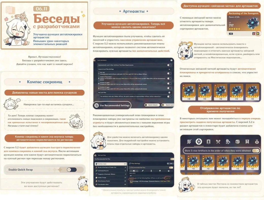 HoYoverse рассказала о новых улучшениях и изменениях в обновлении 5.2 для Genshin Impact — фото 1