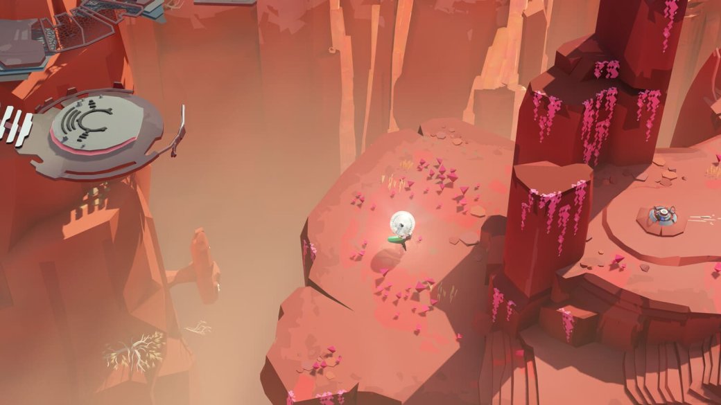 Игра полностью лишена текста, интерфейса (HUD) и контекстных подсказок. Понимание механик происходит интуитивно, «на ощупь», через окружение и визуальный язык

Источник: Annapurna Interactive