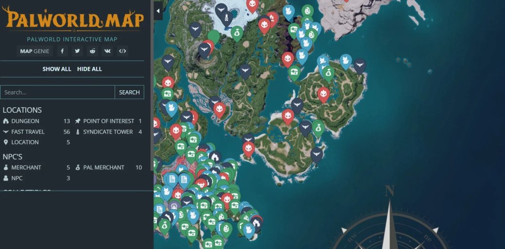 MapGenie создала интерактивную карту хитовой «выживалки» Palworld — фото 1