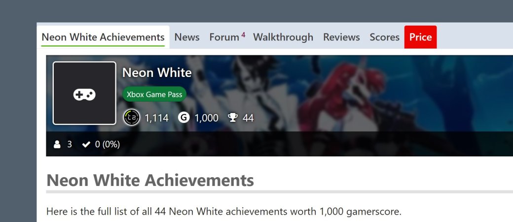 Появился список достижений Neon White на Xbox — фото 1