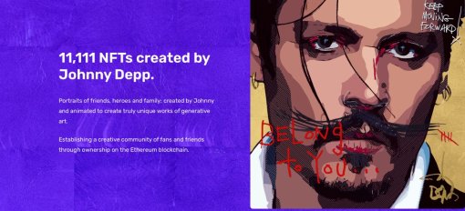 Джонни Депп выпустил портреты знаменитостей в виде NFT-картин