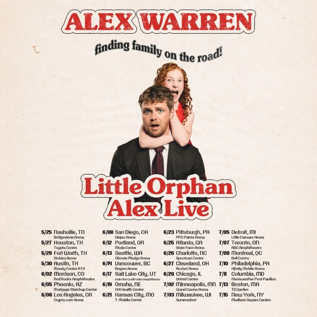Тур Алекса Уоррена Little Orphan Alex Live. Источник: Billboard