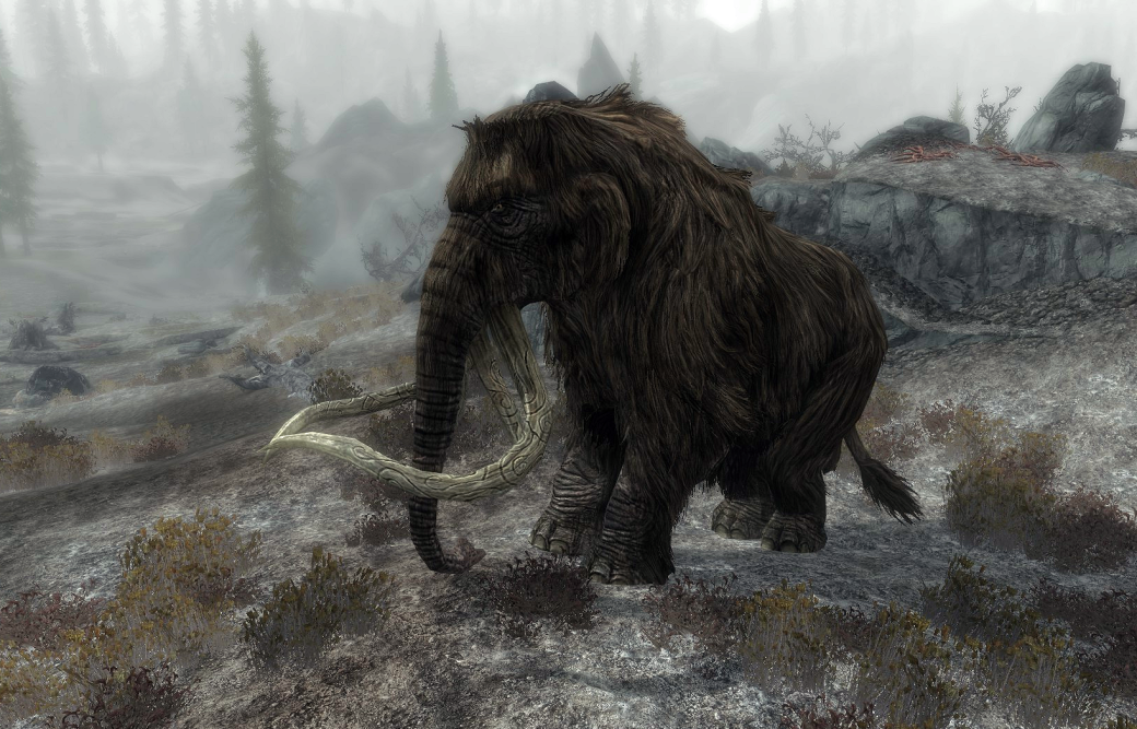 Гифка дня: «мамонт, иди к черту отсюда» в The Elder Scrolls 5: Skyrim — фото 1