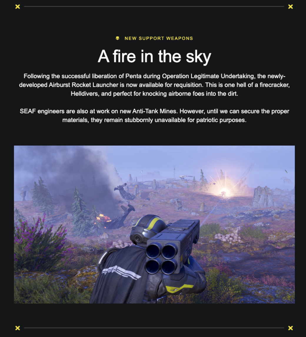 Sony заспойлерила ещё не вышедшее оружие-стратагему в Helldivers 2 — фото 1