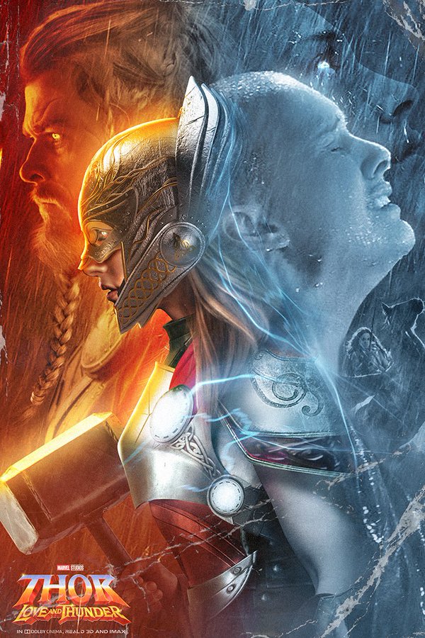 BossLogic нарисовал крутой постер «Тора: Любовь и гром» с Крисом Хемсвортом и Натали Портман — фото 2