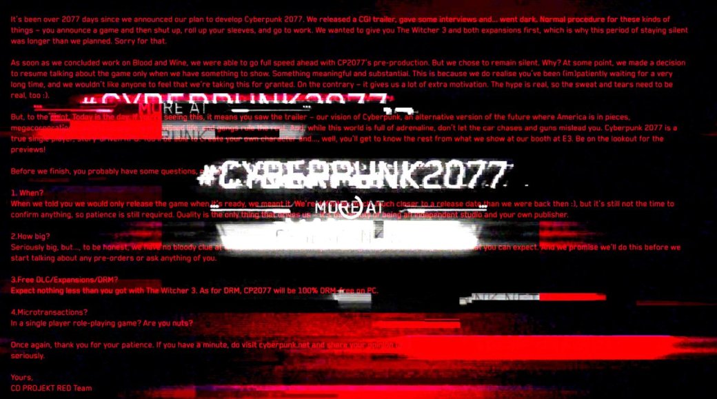 Галерея E3 2018: в трейлере Cyberpunk 2077 разработчики спрятали секретное послание для геймеров - 2 фото