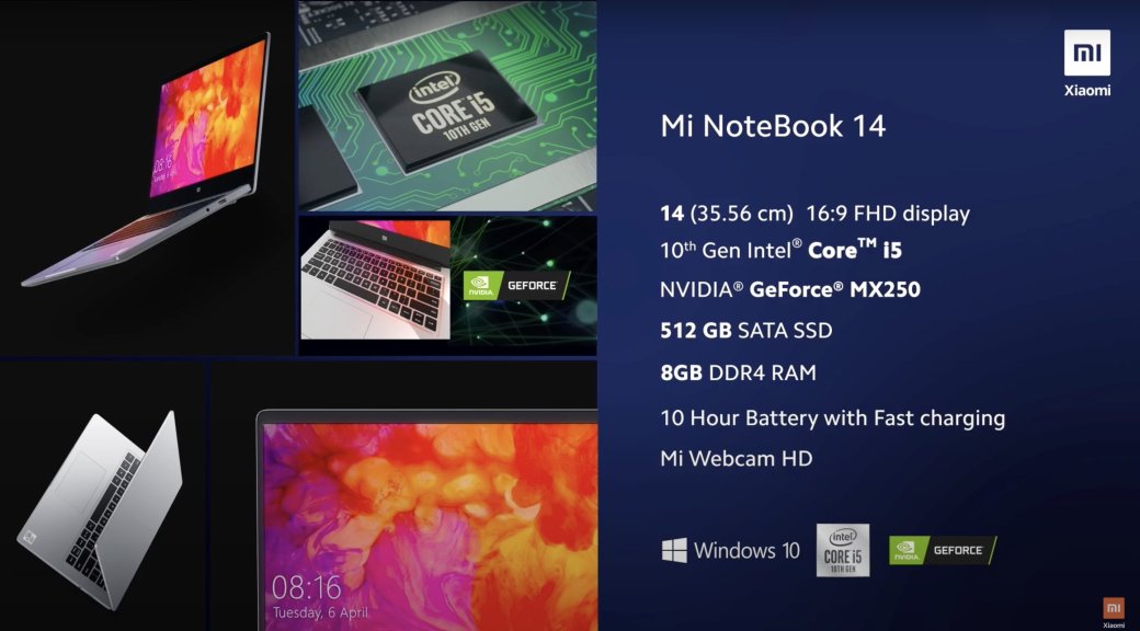 Состоялся анонс Xiaomi Mi NoteBook 14: бюджетный ноутбук на процессорах Intel Core 10-го поколения — фото 1