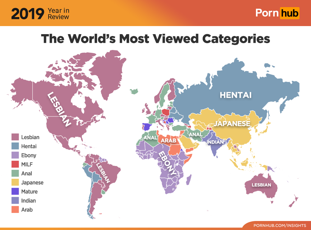 Pornhub подвел итоги 2019 года. В России очень любят хентай и Сашу Грей — фото 5