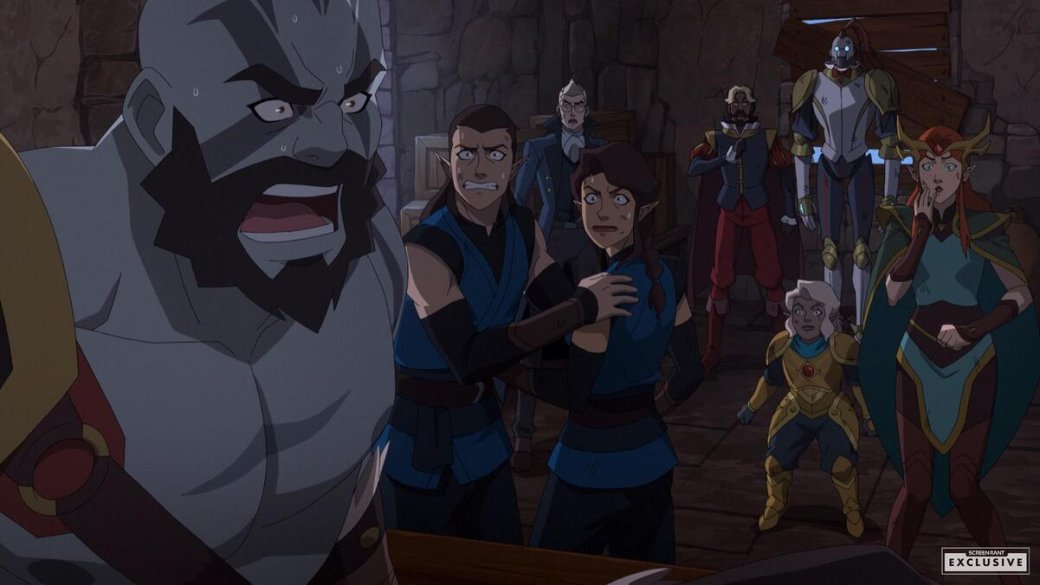 На новых кадрах четвёртого сезона «Легенды о Vox Machina» Грог Стронгджо пугает всех своим криком — изображение 1