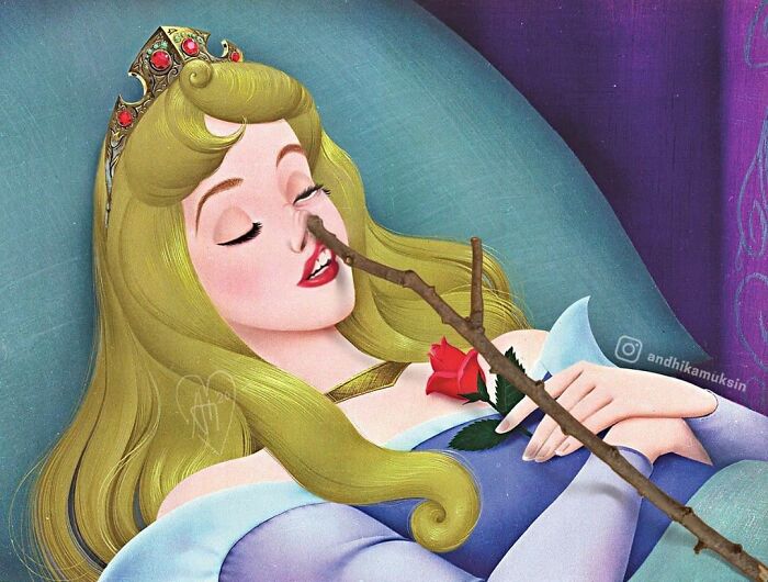 Художник отправил принцесс Disney в 2020 год. Они пьют и смотрят Netflix — фото 3