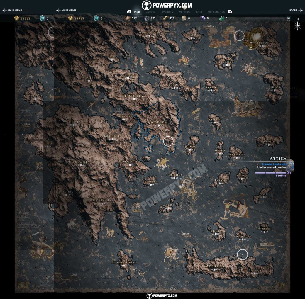 Галерея В Сети появились полная карта мира и древо умений из Assassin's Creed Odyssey - 1 фото